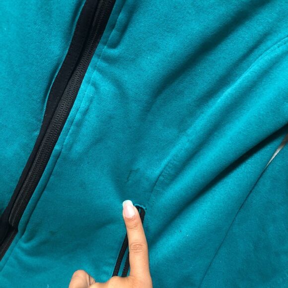 NO offers the north face jacket medium m teal blue green thin hooded pockets 1 - Picture 12 of 12